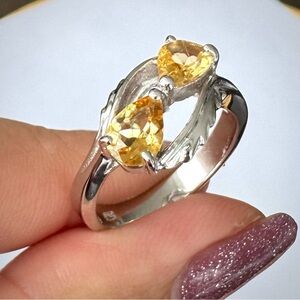 Golden yellow pear CITRINE‎ RING Sterling Silver 925 Sz 7 NEW Bundle & Save